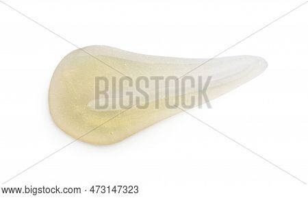 Sample Of Cosmetic Gel Isolated On White, Top View