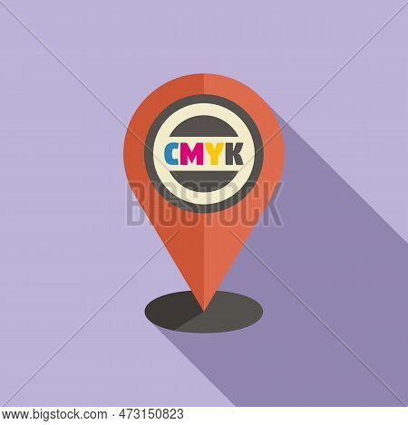Cmyk Service Location Icon Flat Vector. Digital Print. Printer Machine