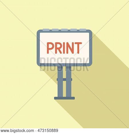 Billboard Print Icon Flat Vector. Printer Machine. Industry Copy