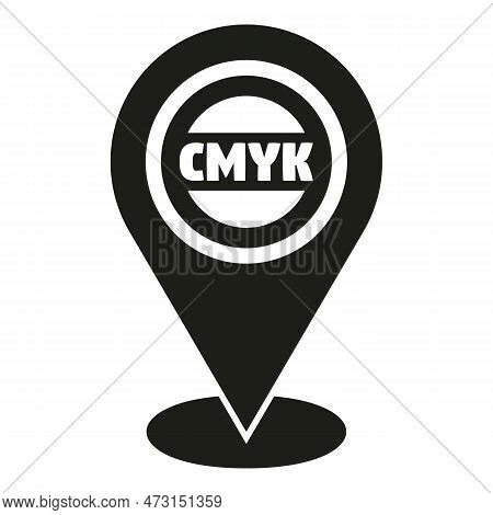 Cmyk Service Location Icon Simple Vector. Digital Print. Printer Machine