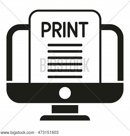 Pc Print Icon Simple Vector. Printer Press. Copy Paper