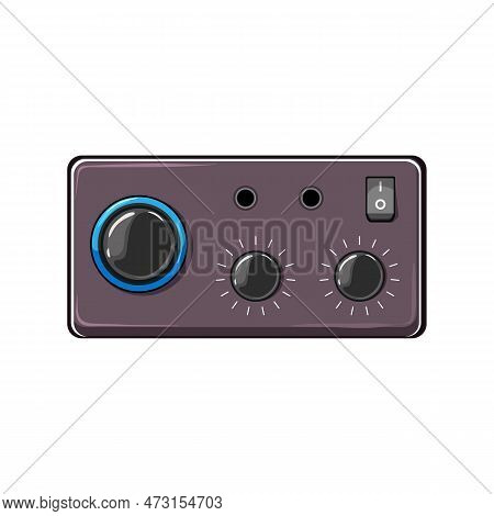 Volume Digital Amplifier Cartoon. Volume Digital Amplifier Sign. Isolated Symbol Vector Illustration