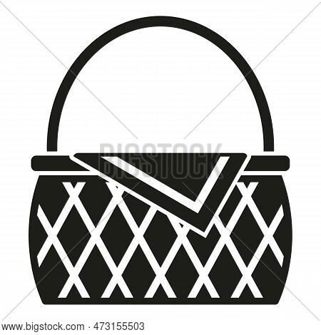 Hamper Basket Icon Simple Vector. Picnic Bag. Camping Market