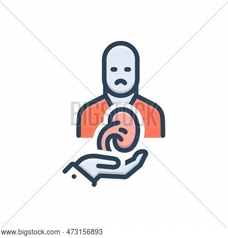 Color Illustration Icon For Needed Bladder Kidneys Nephrology Essential Required Necessary Desired O