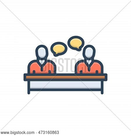 Color Illustration Icon For Talked Speak Say Tell Negotiate Convert Gossip Communicate Gab Parley