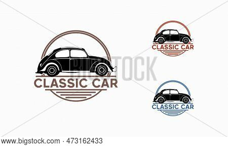 Classic Vintage Car Vector Design Inspiration. Auto Car Logo Design Template. Classic Vehicle Symbol