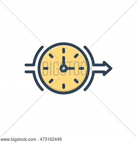 Color Illustration Icon For Interim Time Watch Timer Clock Timepiece Chronometer