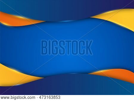 Vector Drawing. Abstract Blue Background With Yellow Elements