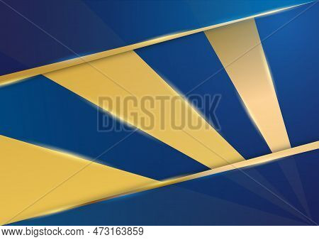 Vector Drawing. Abstract Blue Background With Yellow Stripes