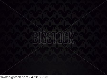 Vector Drawing. Black Abstract Background With Patterns