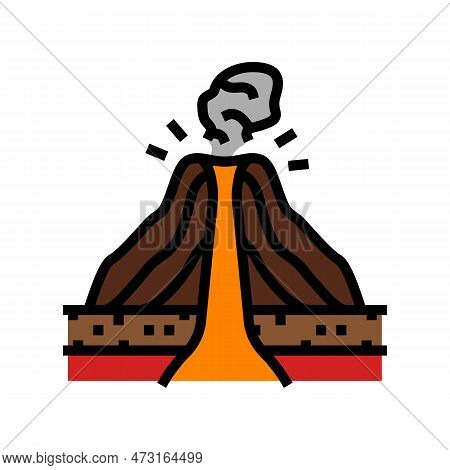 Cinder Cones Lava Color Icon Vector. Cinder Cones Lava Sign. Isolated Symbol Illustration