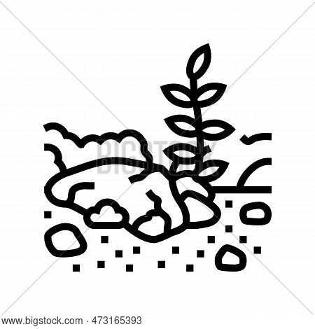 Rock Garden Tool Line Icon Vector. Rock Garden Tool Sign. Isolated Contour Symbol Black Illustration