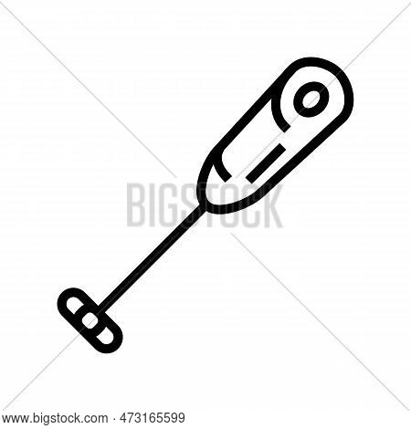 Milk Frother Home Interior Line Icon Vector. Milk Frother Home Interior Sign. Isolated Contour Symbo