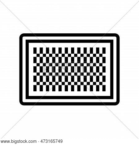 Chenille Rug Home Interior Line Icon Vector. Chenille Rug Home Interior Sign. Isolated Contour Symbo