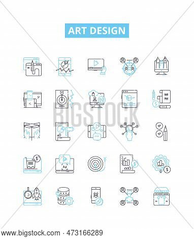 Art Design Vector Line Icons Set. Graphic, Craft, Drawing, Sculpting, Painting, Textile, Printmaking