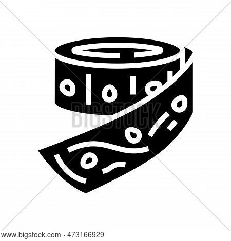 Seed Tape Garden Tool Glyph Icon Vector. Seed Tape Garden Tool Sign. Isolated Symbol Illustration