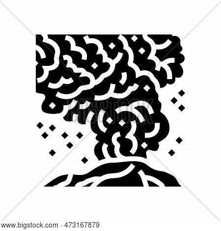 Ash Cloud Volcano Glyph Icon Vector. Ash Cloud Volcano Sign. Isolated Symbol Illustration