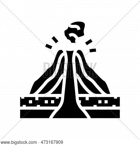 Cinder Cones Lava Glyph Icon Vector. Cinder Cones Lava Sign. Isolated Symbol Illustration