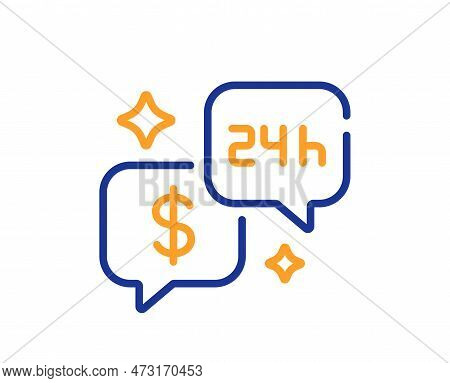 Consulting Line Icon. Bank Support Sign. Finance Service Symbol. Colorful Thin Line Outline Concept.