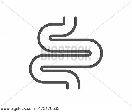 Intestine Line Icon. Healthy Bowel, Digestion Sign. Intestines Colonoscopy Symbol. Quality Design El
