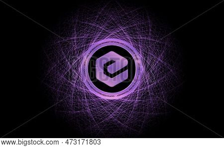 Abstract Glowing Fractal Lines Mesh Digital Background