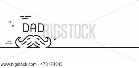 Father Day Line Icon. Best Dad Sign. Retro Barbershop Symbol. Minimal Line Illustration Background. 
