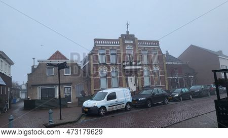 Urk, Netherlands - November 28, 2022:
Visiting The City Of Urk In A Mobile Home. Urk Used To Be An I