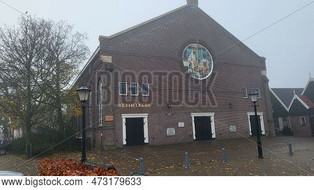 Urk, Netherlands - November 28, 2022:
Visiting The City Of Urk In A Mobile Home. Urk Used To Be An I