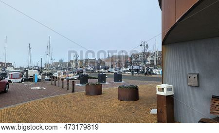 Urk, Netherlands - November 28, 2022:
Visiting The City Of Urk In A Mobile Home. Urk Used To Be An I