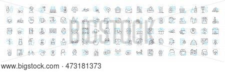 Spa Service Vector Line Icons Set. Spa, Massage, Facial, Manicure, Pedicure, Sauna, Jacuzzi Illustra