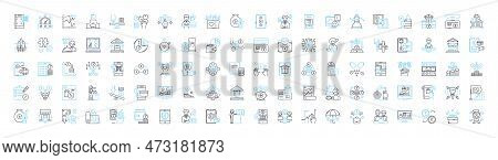 Finance Marketing Vector Line Icons Set. Financing, Marketing, Banking, Investments, Stocks, Bonds, 