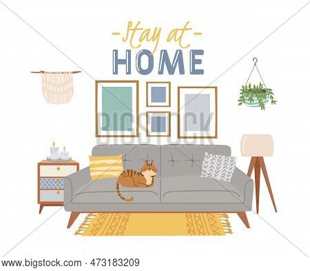 Scandic Cozy Interiors, Stay At Home Banner