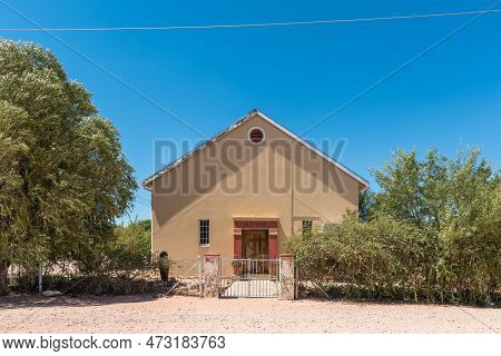 Groblershoop, South Africa - Feb 24, 2023: A Street Scene, With The Afrikaans Prorestant Church, In 
