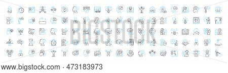 Personal Productivity Vector Line Icons Set. Productivity, Personal, Time, Management, Goals, Plan, 