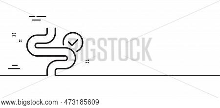 Digestion Line Icon. Healthy Intestine Bowel Sign. Intestines Colonoscopy Symbol. Minimal Line Illus