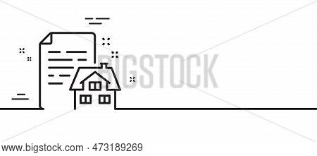 Lease Contract Line Icon. Rent House Sign. Property Agreement Symbol. Minimal Line Illustration Back