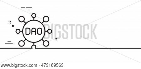 Dao Line Icon. Decentralized Autonomous Organisation Sign. Blockchain Technology Symbol. Minimal Lin
