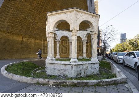 Tirana, Albania. March 2023. The Kapllan Pashes  Monument In The City Center