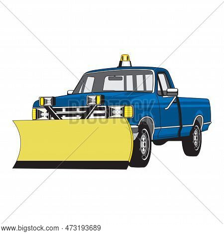 Snowplow Truck Icon, Vector Illustration Design. Winter Collection In Eps10