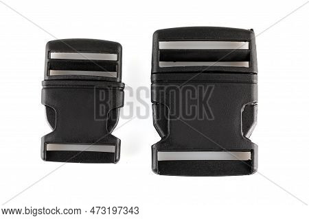 Black Plastic Fastener - Fastex.  Reinforced Plastic Carabiner For Army And Camping Equipment. Plast