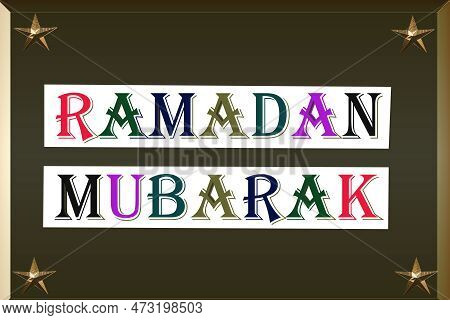 Islamic Greeting Card. Mandala Geometrical Pattern With Ramadan Kareem Calligraphy