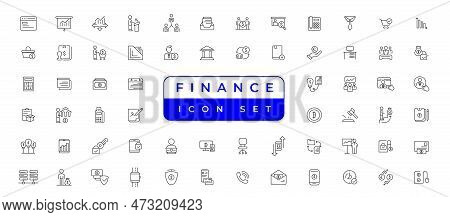 Business And Finance Vector Set With Money, Bank, Check, Law, Auction, Exchance, Payment, Wallet, De
