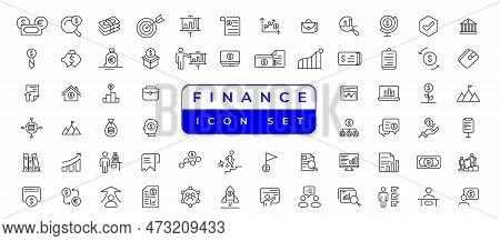 Business And Finance Vector Set With Money, Bank, Check, Law, Auction, Exchance, Payment, Wallet, De