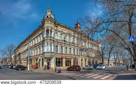 Odessa, Ukraine 22.03.2023. Historic Apartment Building On The Torgovaya Street In Odessa, Ukraine, 