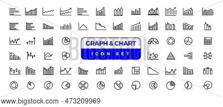 Growing Bar Graph Icon Set. Business Graphs And Charts Icons. Statistics And Analytics Vector Icon. 