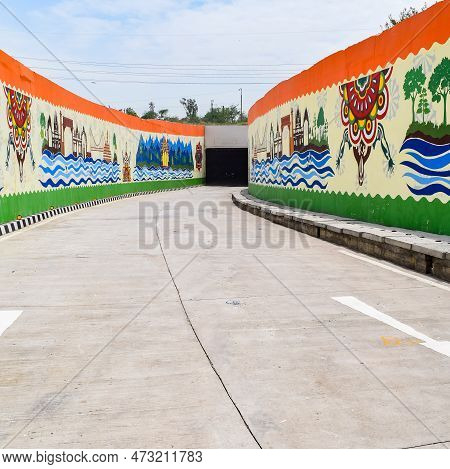 New Delhi, India, June 21 2022 - Pm Narendra Modi Dedicate Pragati Tunnel And Five Underpass Of Prag