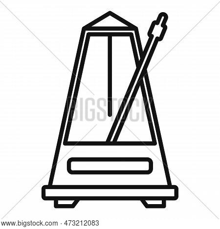 Music Metronome Icon. Outline Music Metronome Icon For Web Design Isolated On White Background