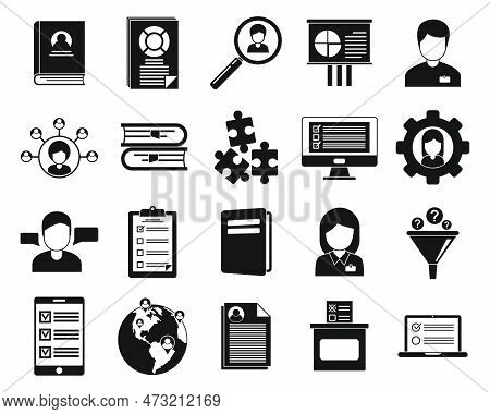 Sociology Communication Icons Set. Simple Set Of Sociology Communication Icons For Web Design On Whi