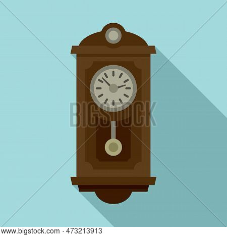 Kinetic Pendulum Clock Icon. Flat Illustration Of Kinetic Pendulum Clock Icon For Web Design