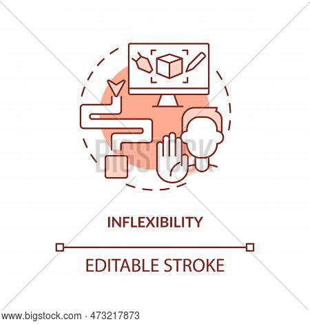 Inflexibility Terracotta Concept Icon. Customers Demands. Supply Chain Challenge Abstract Idea Thin 